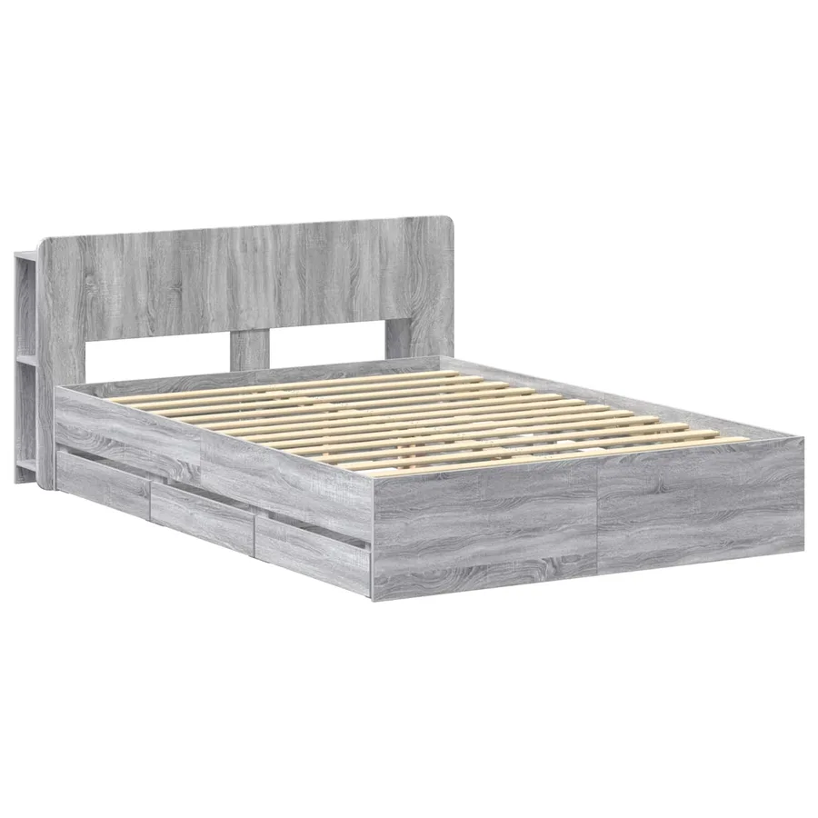 Cadre de lit avec rangement Sonoma gris 160 x 200 cm - 3