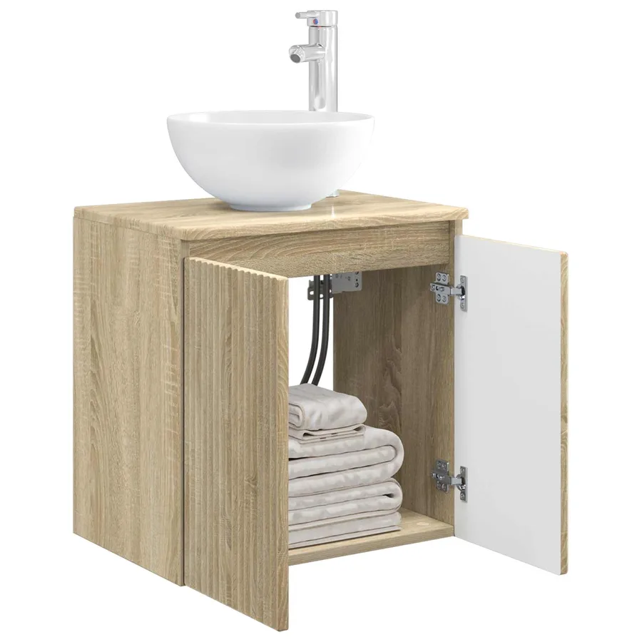 Vanité de lavabo mural Chêne Sonoma 49,5 x 41 x 64,5 cm - 3