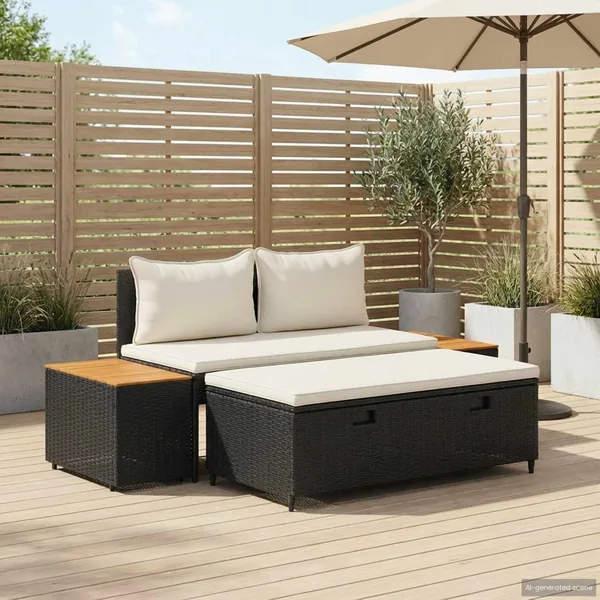 Ensemble de canapés d'extérieur 4 -Seater 4 pcs 55 x 30 x 39 cm