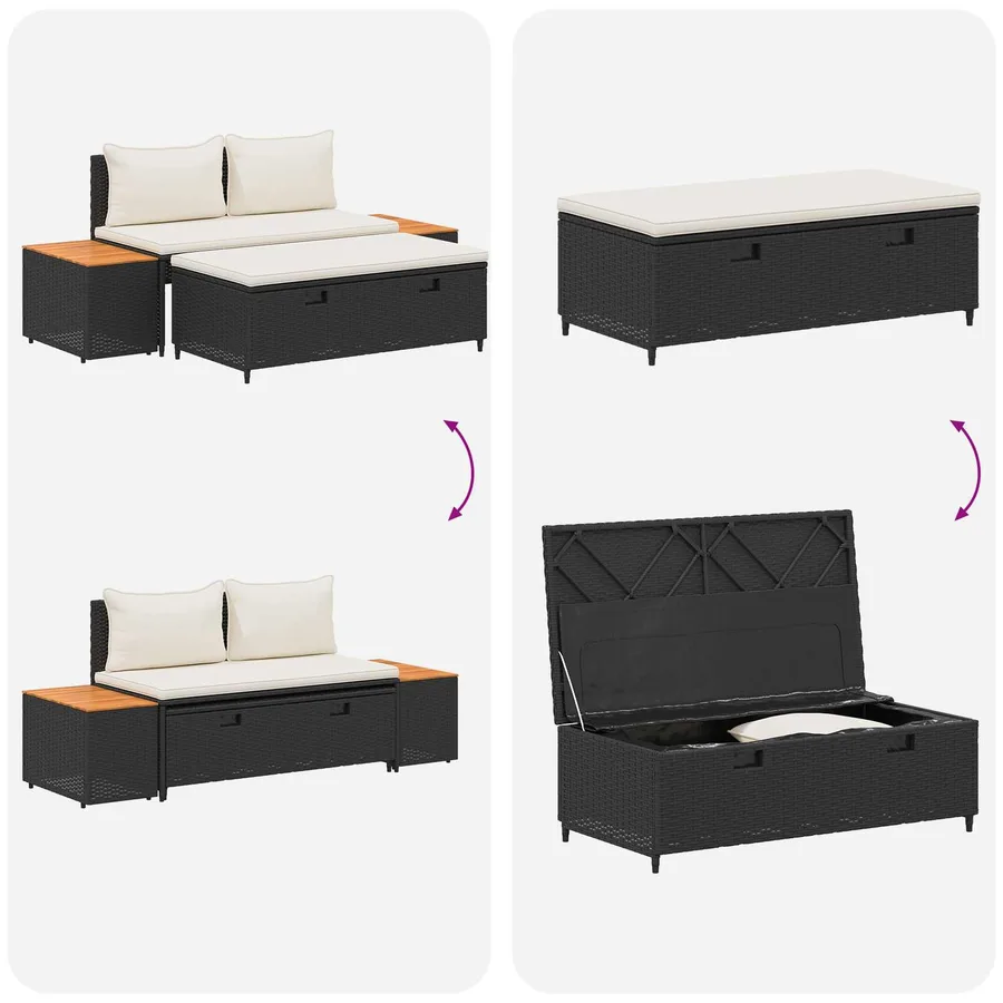 Ensemble de canapés d'extérieur 4 -Seater 4 pcs 55 x 30 x 39 cm - 12