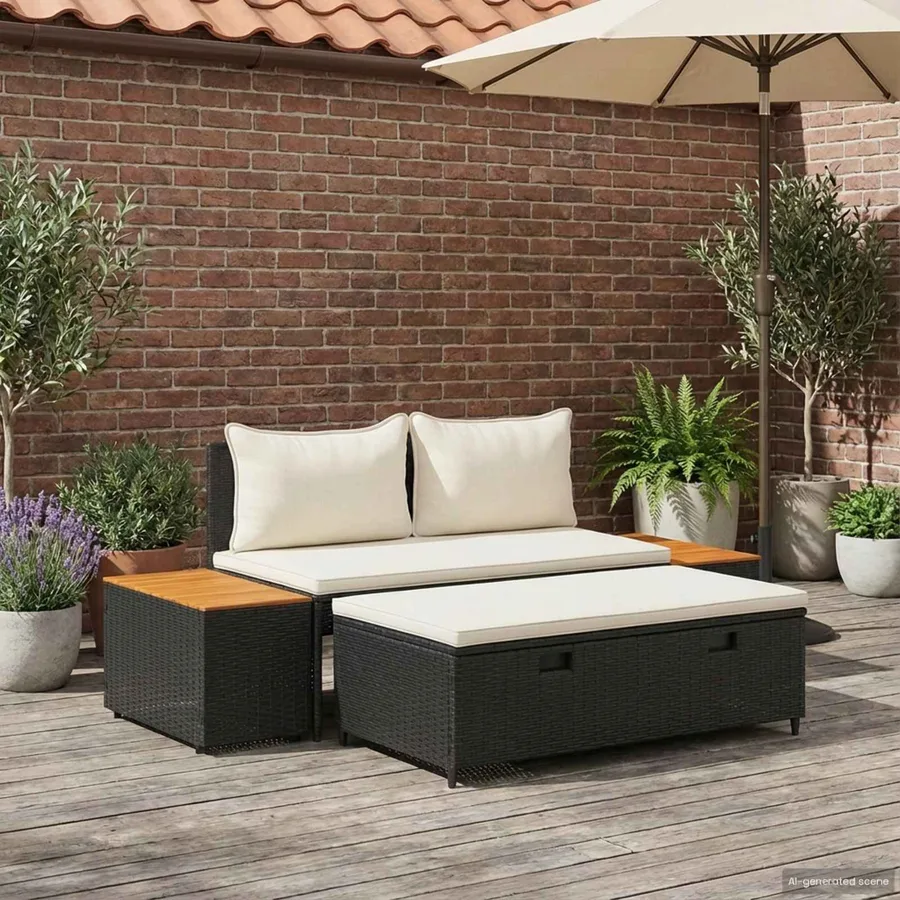 Ensemble de canapés d'extérieur 4 -Seater 4 pcs 55 x 30 x 39 cm - 3