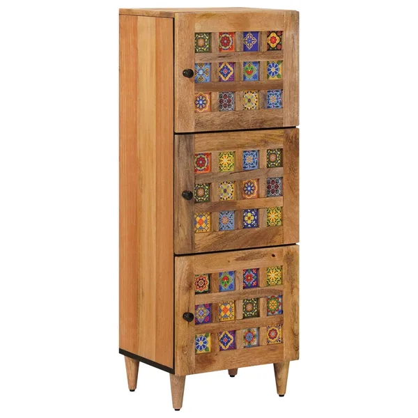 Haut Armoire Naturel 40 x 33 x 110 cm Bois de mangue massif