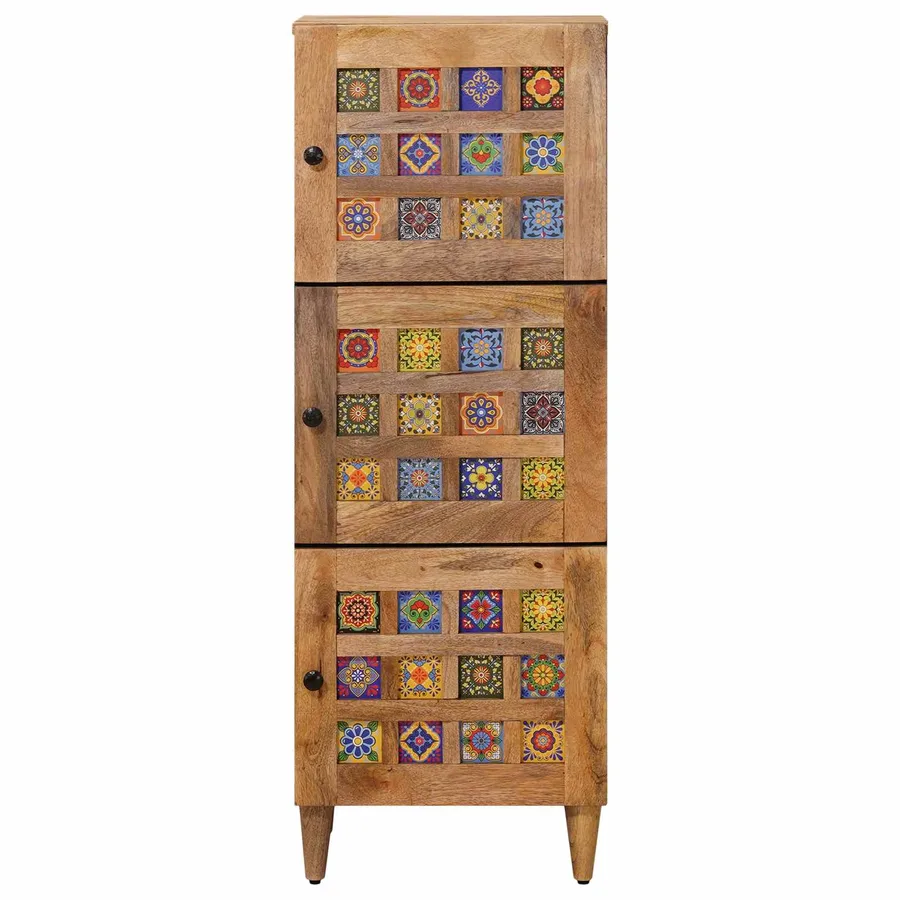 Haut Armoire Naturel 40 x 33 x 110 cm Bois de mangue massif - 3