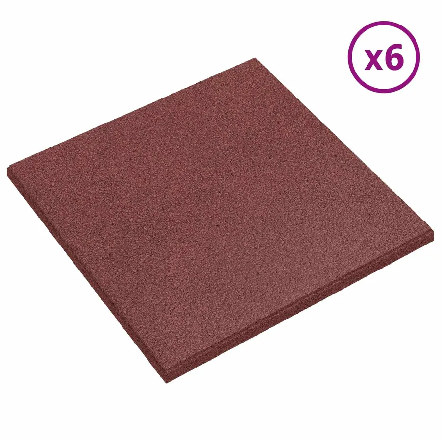 Dalles de Protection Anti-Chute 6 pcs Rouge 50 x 50 cm - 2