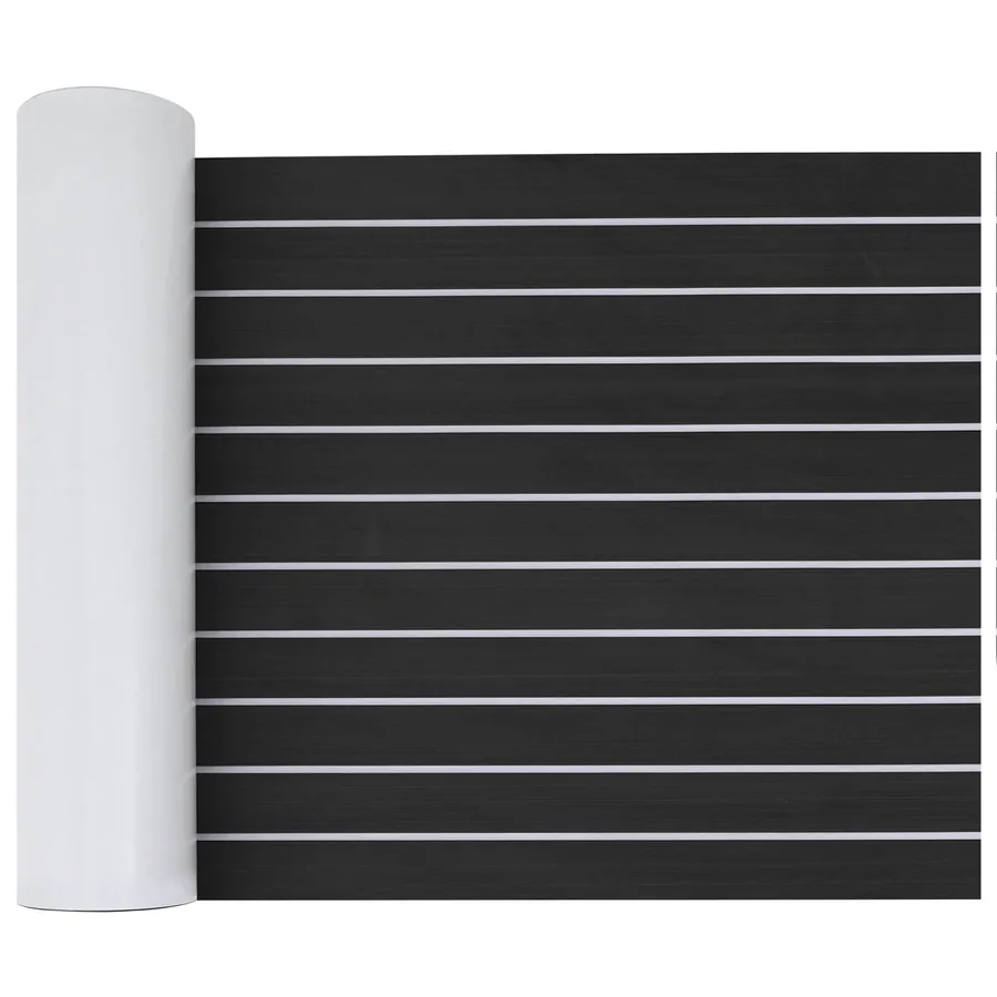 Tapis de bateau Rayé Gris foncé et blanc 240 x 60 cm EVA