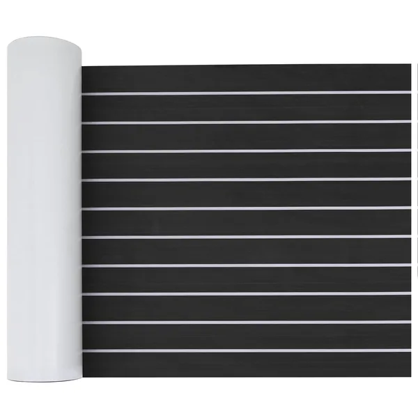 Tapis de bateau Rayé Gris foncé et blanc 240 x 60 cm EVA