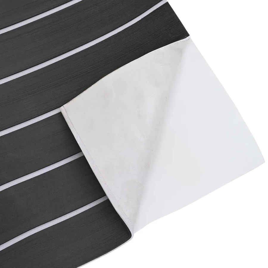 Tapis de bateau Rayé Gris foncé et blanc 240 x 60 cm EVA - 4
