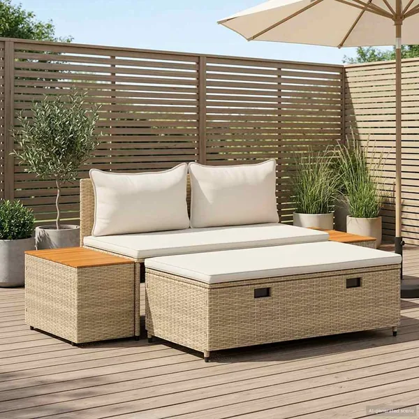 Ensemble de canapés d'extérieur 4 -Seater 4 pcs 55 x 30 x 39 cm