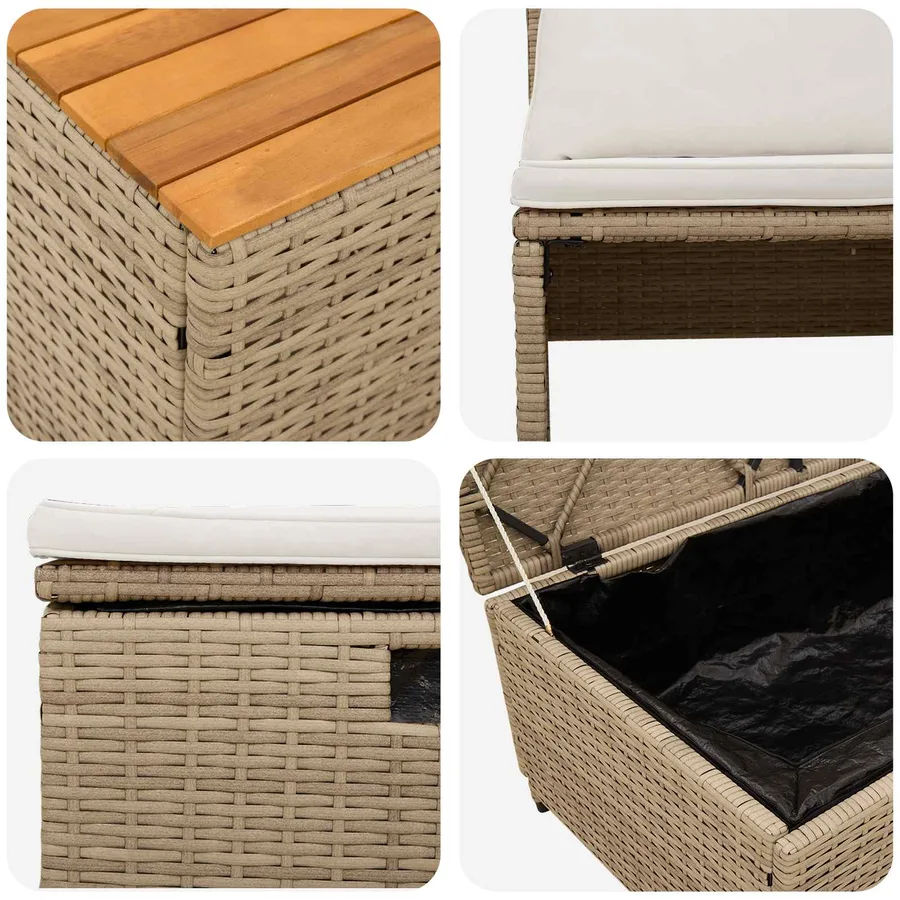 Ensemble de canapés d'extérieur 4 -Seater 4 pcs 55 x 30 x 39 cm - 11