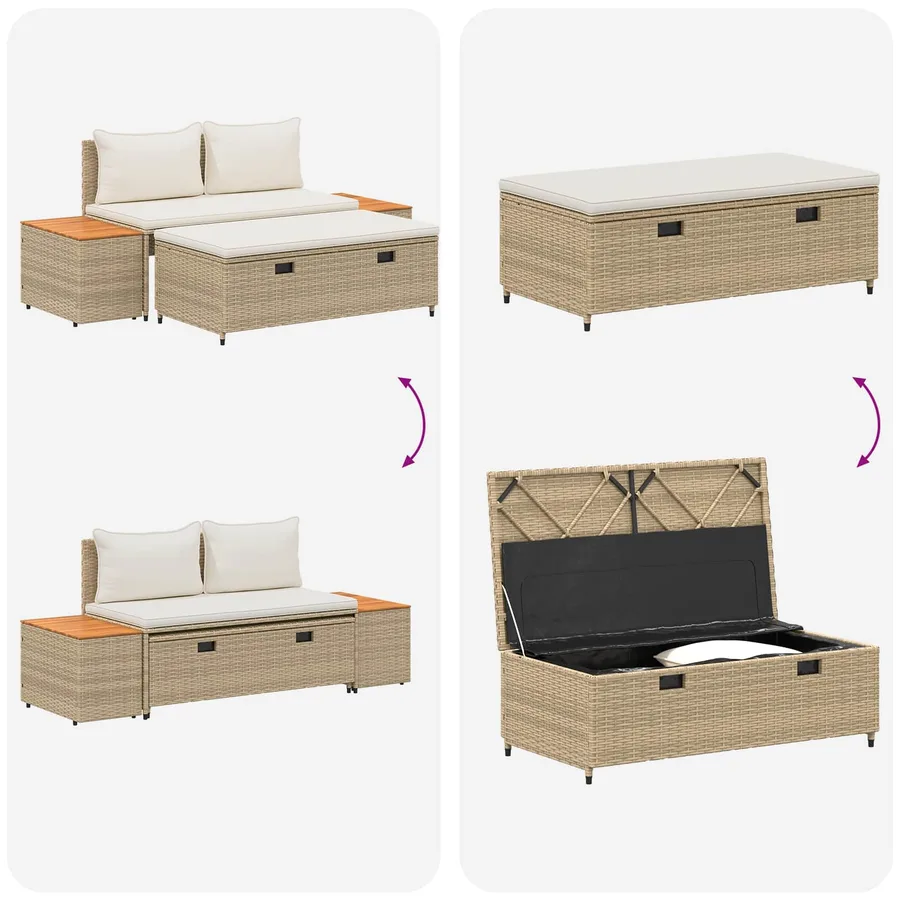 Ensemble de canapés d'extérieur 4 -Seater 4 pcs 55 x 30 x 39 cm - 12