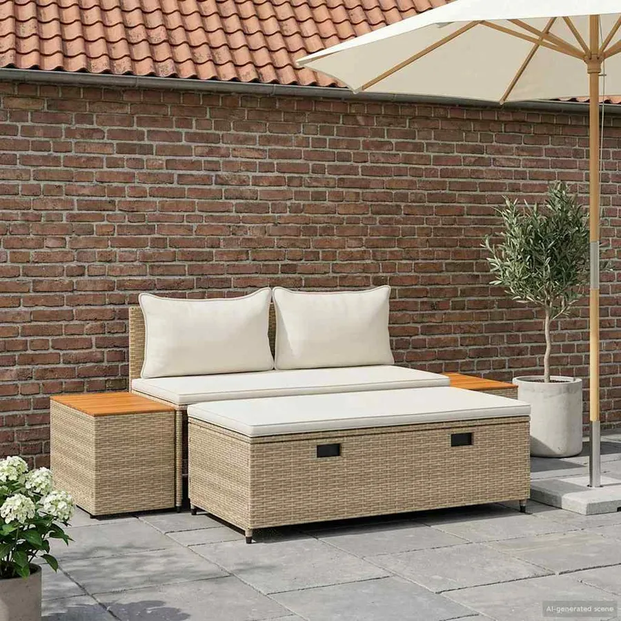 Ensemble de canapés d'extérieur 4 -Seater 4 pcs 55 x 30 x 39 cm - 3