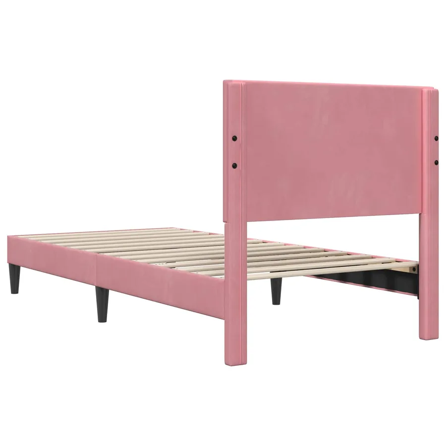 Cadre de lit avec tête de lit Rose 80 x 200 cm Velours - 6
