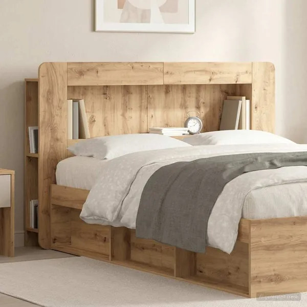 Cabinet de Tête de Lit Chêne artisanal 140 cm Bois d’ingénierie