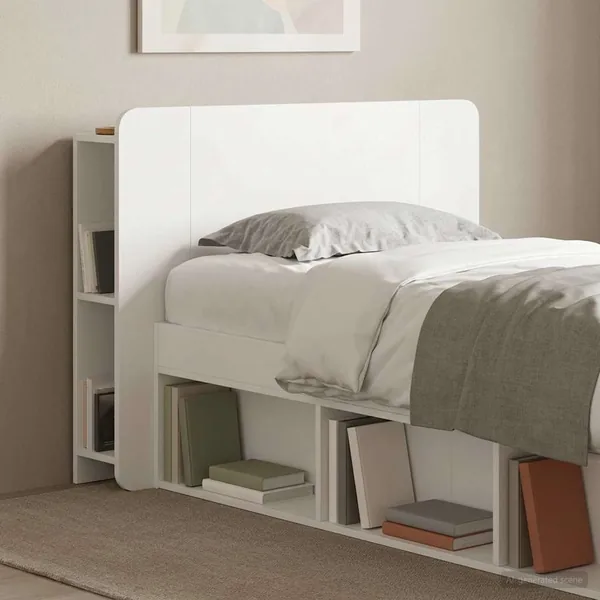 Cabinet de Tête de Lit Blanc brillant Bois d'ingénierie