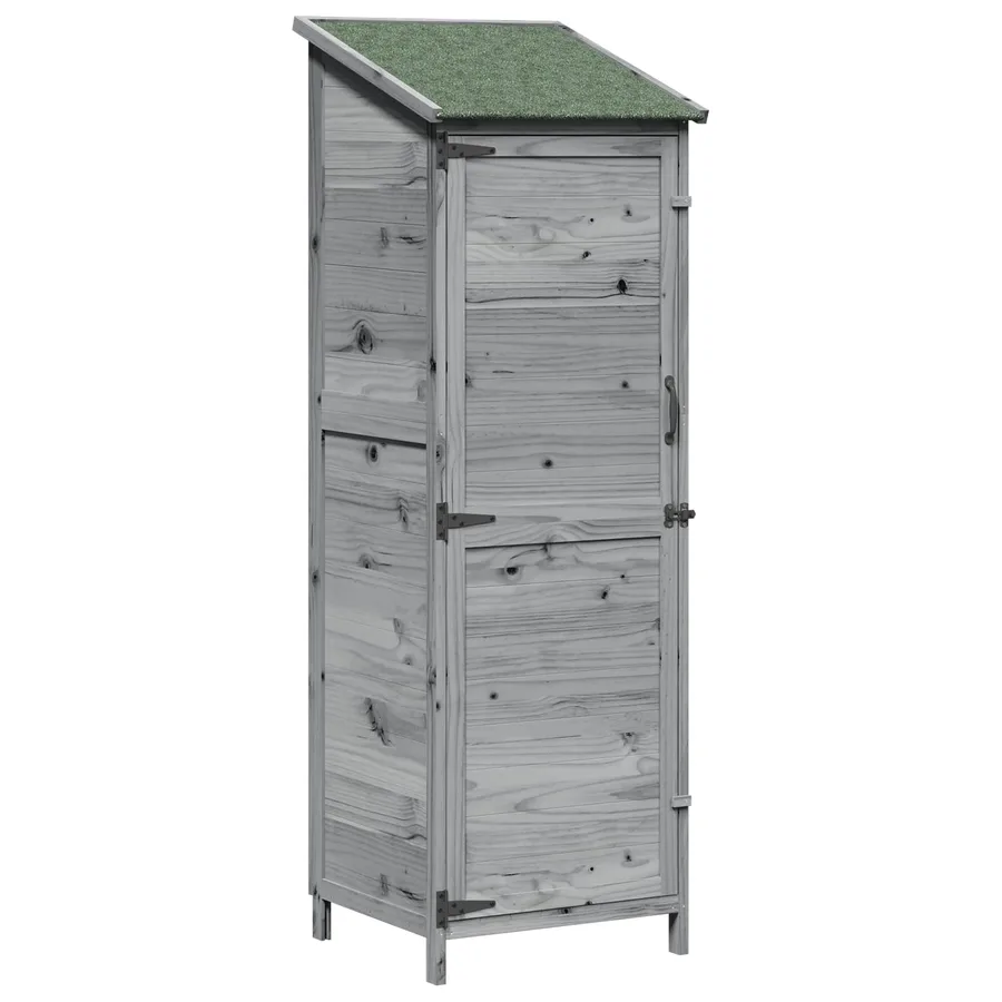 Abri de jardin Gris 59,5 x 56 x 176,5 cm Bois de Sapin Massif - 2