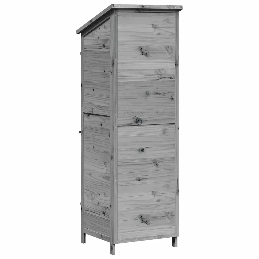 Abri de jardin Gris 59,5 x 56 x 176,5 cm Bois de Sapin Massif - 7