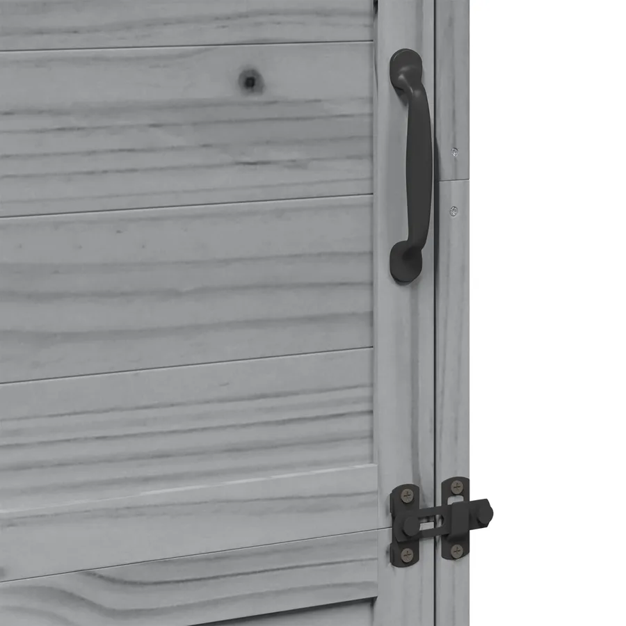 Abri de jardin Gris 59,5 x 56 x 176,5 cm Bois de Sapin Massif - 9