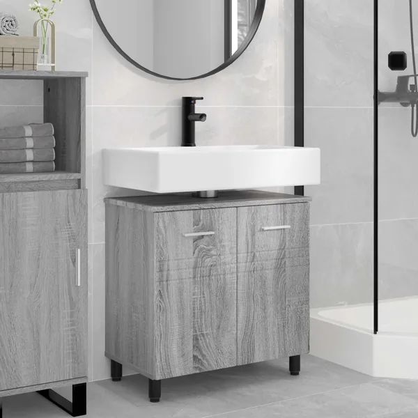 Unité de vanité de salle de bain Sonoma gris 60 x 35 x 60 cm