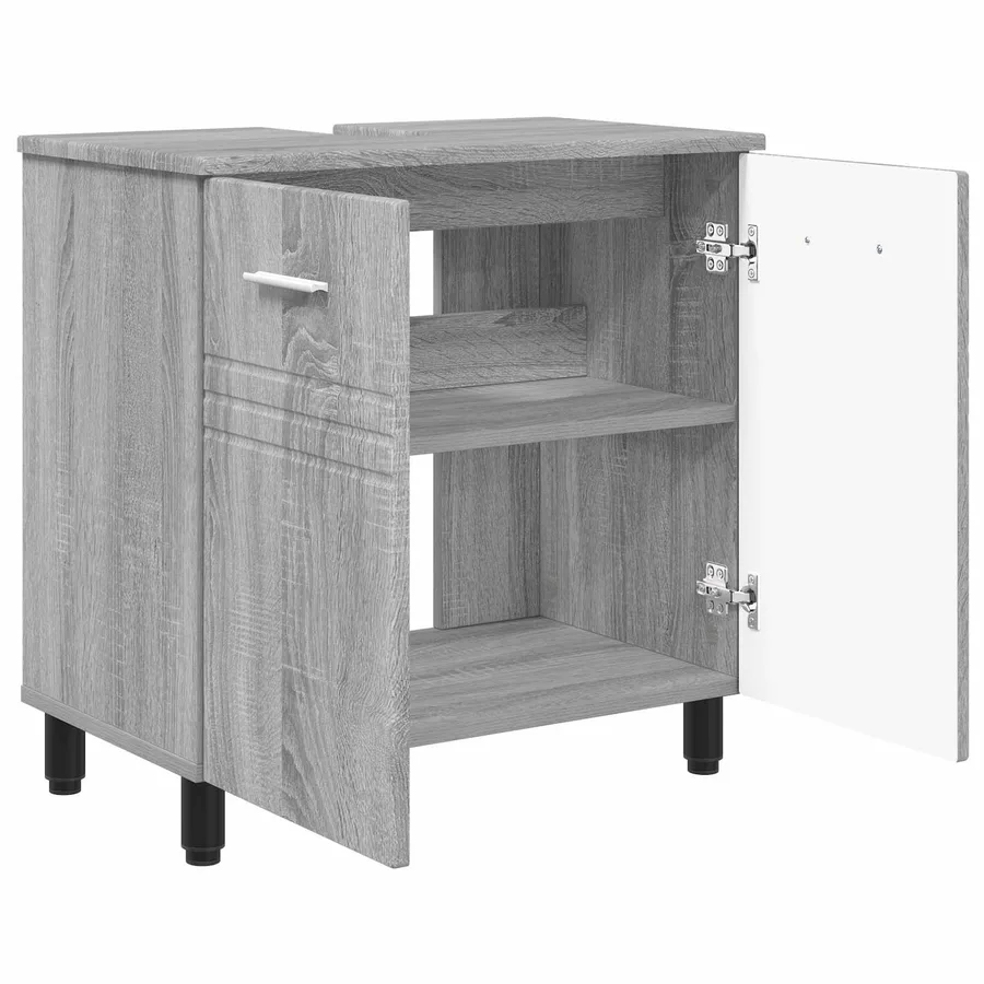 Unité de vanité de salle de bain Sonoma gris 60 x 35 x 60 cm - 4