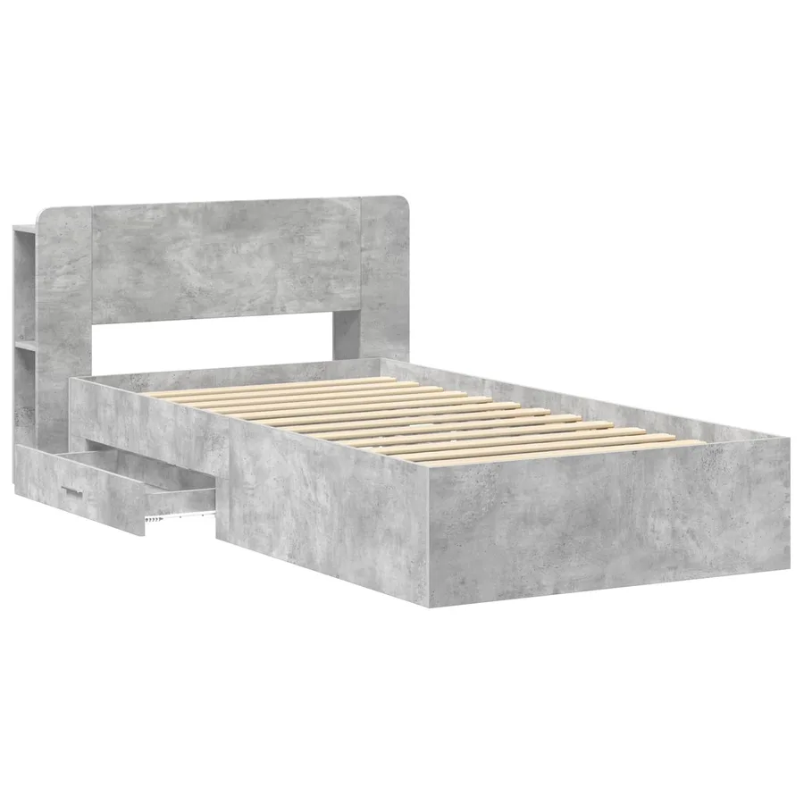 Cadre de lit avec rangement Gris béton 80 x 200 cm - 4