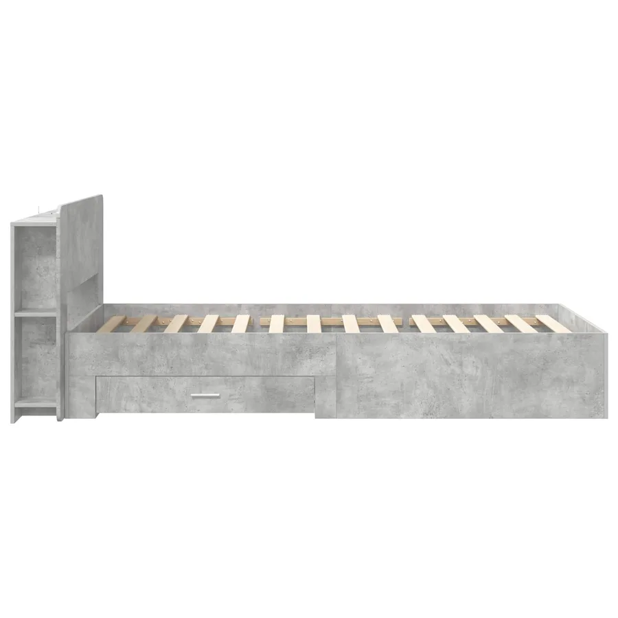 Cadre de lit avec rangement Gris béton 80 x 200 cm - 5