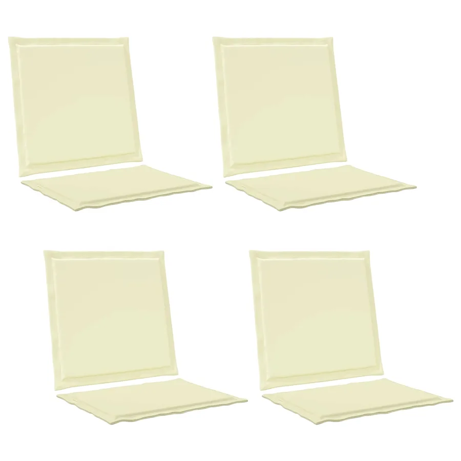 Coussins de siège et de dos 4 pcs Crème 47 x 45 x 2 cm - 2