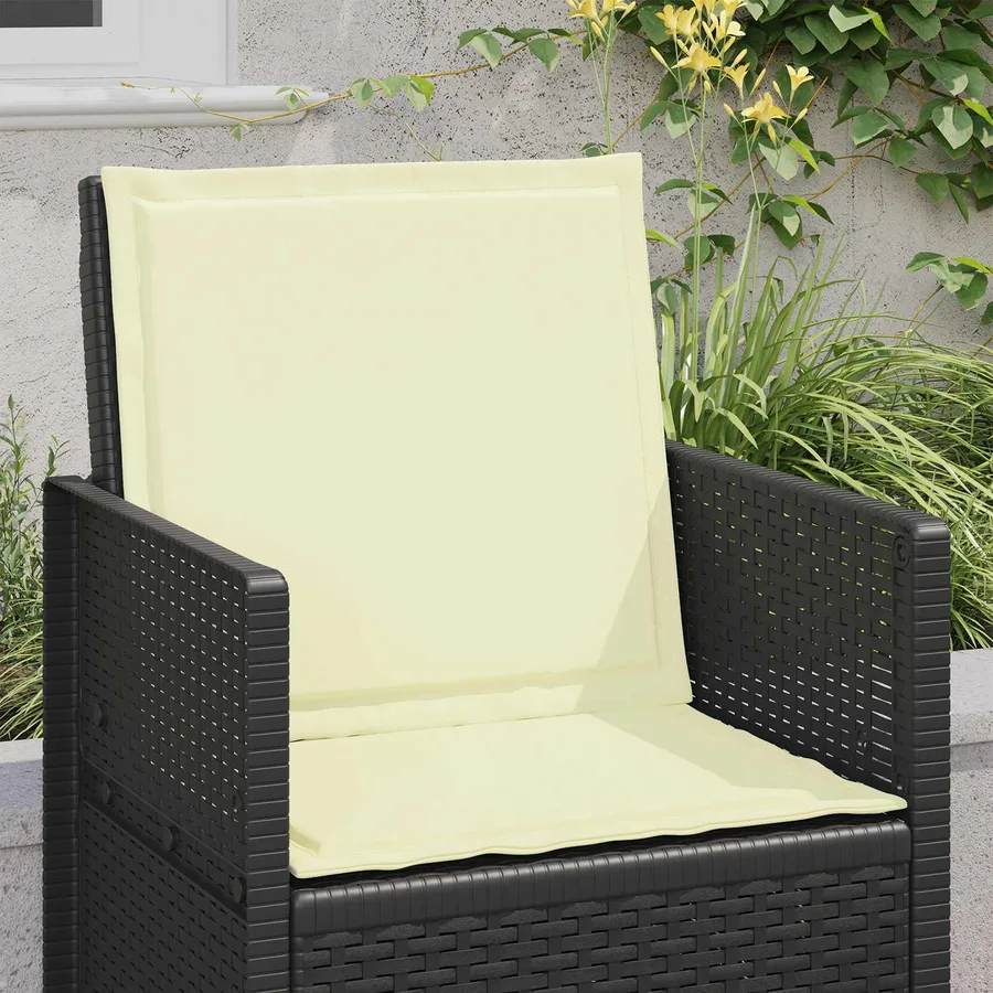 Coussins de siège et de dos 4 pcs Crème 47 x 45 x 2 cm - 4