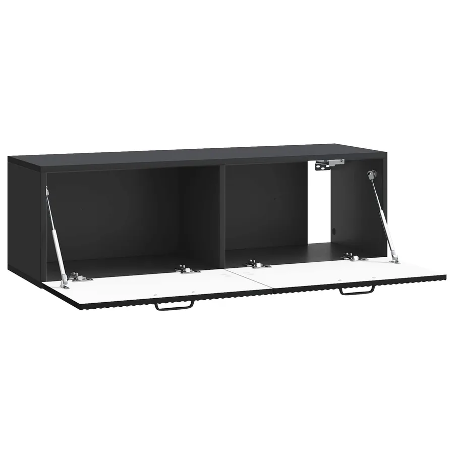 Meuble TV mural Noir 98 x 31 x 30 cm Bois d'ingénierie - 5