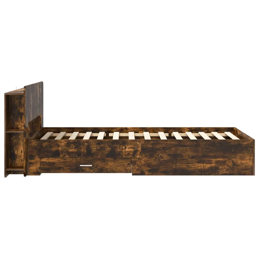Cadre de lit avec rangement Chêne fumé 75 x 190 cm - 4