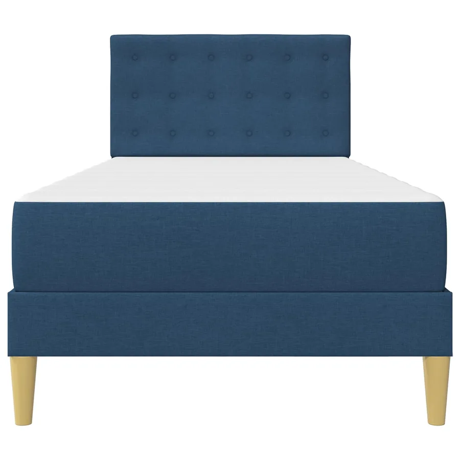 Cadre de lit avec matelas Bleu 90 x 190 cm Tissu - 6