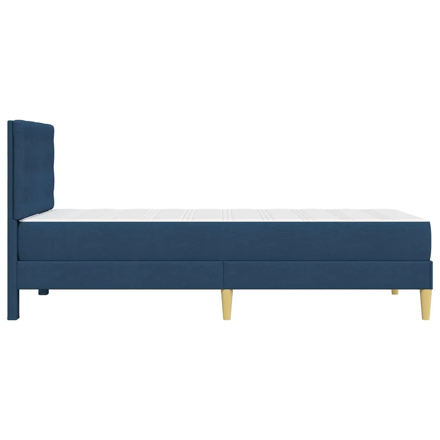 Cadre de lit avec matelas Bleu 90 x 190 cm Tissu - 7