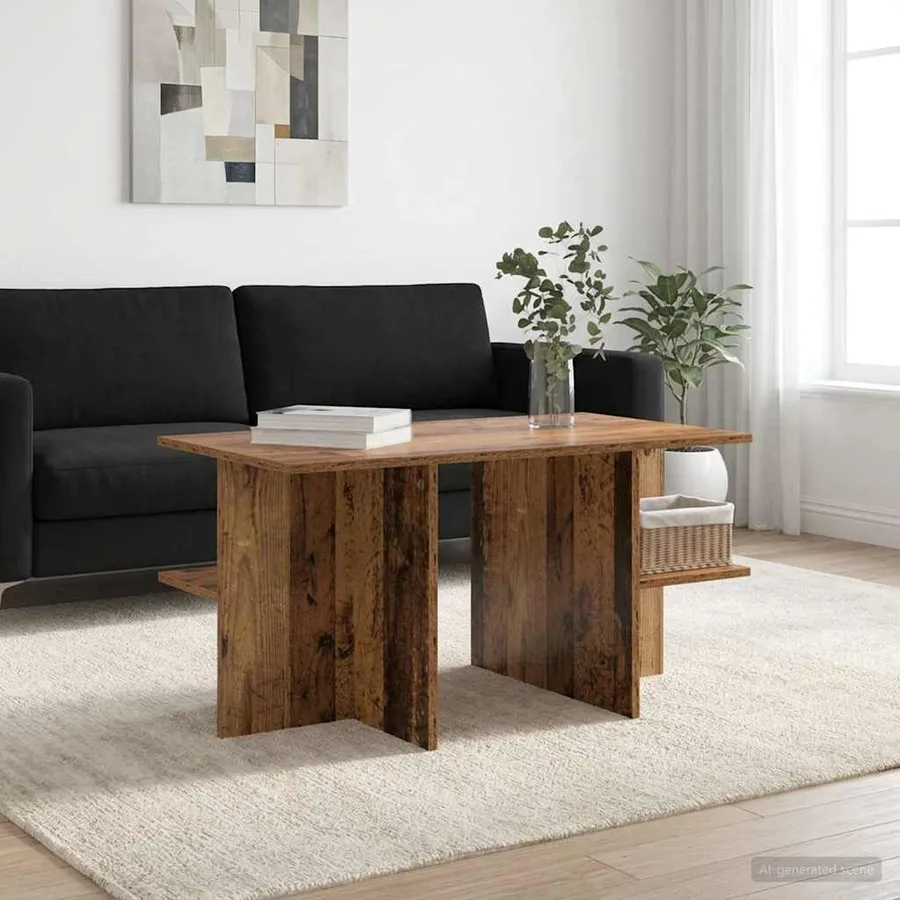 Table basse Bois ancien 87 x 50 x 45 cm Bois d’ingénierie - 4