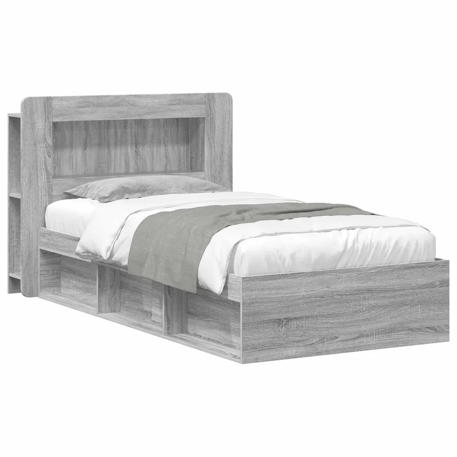 Cadre de lit avec rangement Sonoma gris 75 x 190 cm - 2