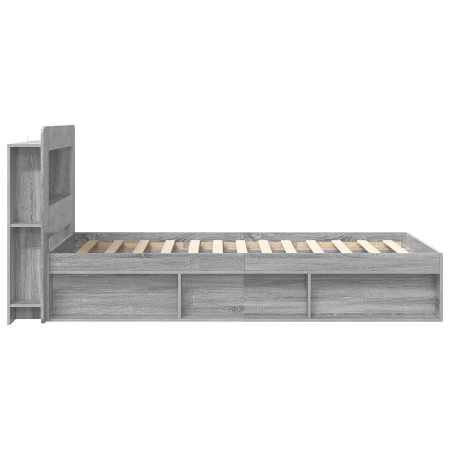 Cadre de lit avec rangement Sonoma gris 75 x 190 cm - 4