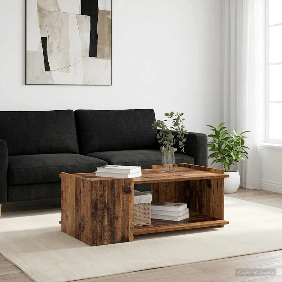 Table basse Bois ancien 90 x 50 x 33 cm Bois d'ingénierie - 4