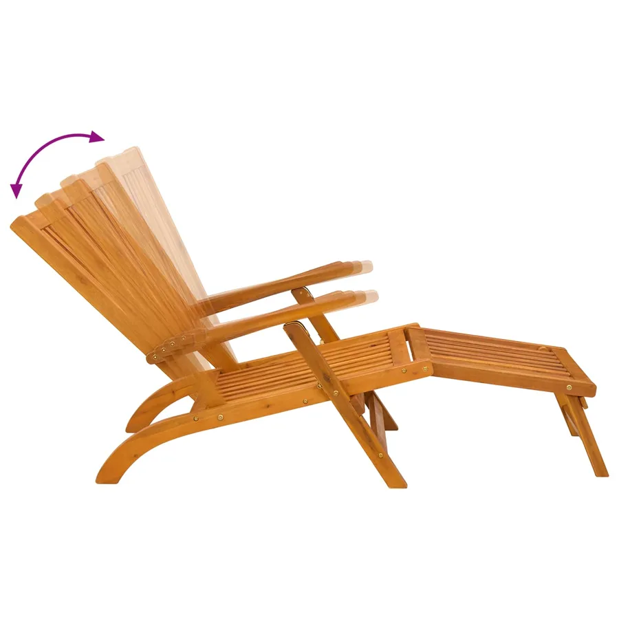Chaise longue inclinable et pliable 2 pcs Naturel - 8