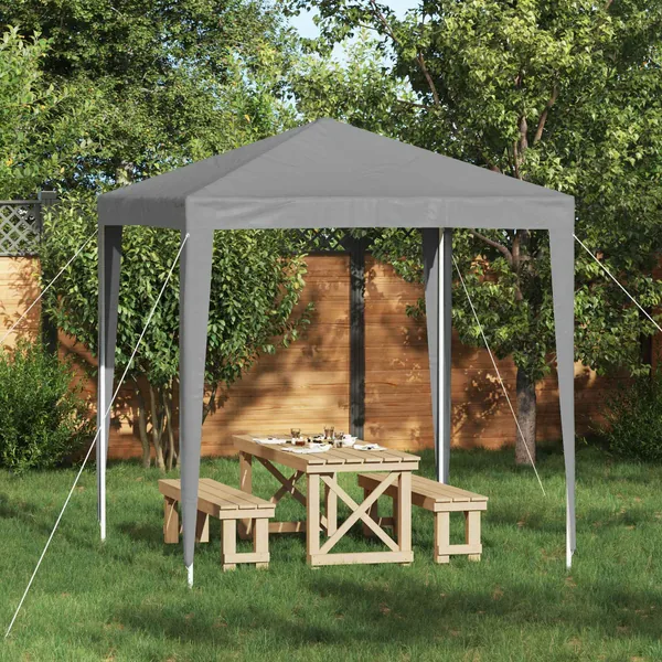 Tente de fête 200 x 200 x 240 cm Gris clair PE et acier