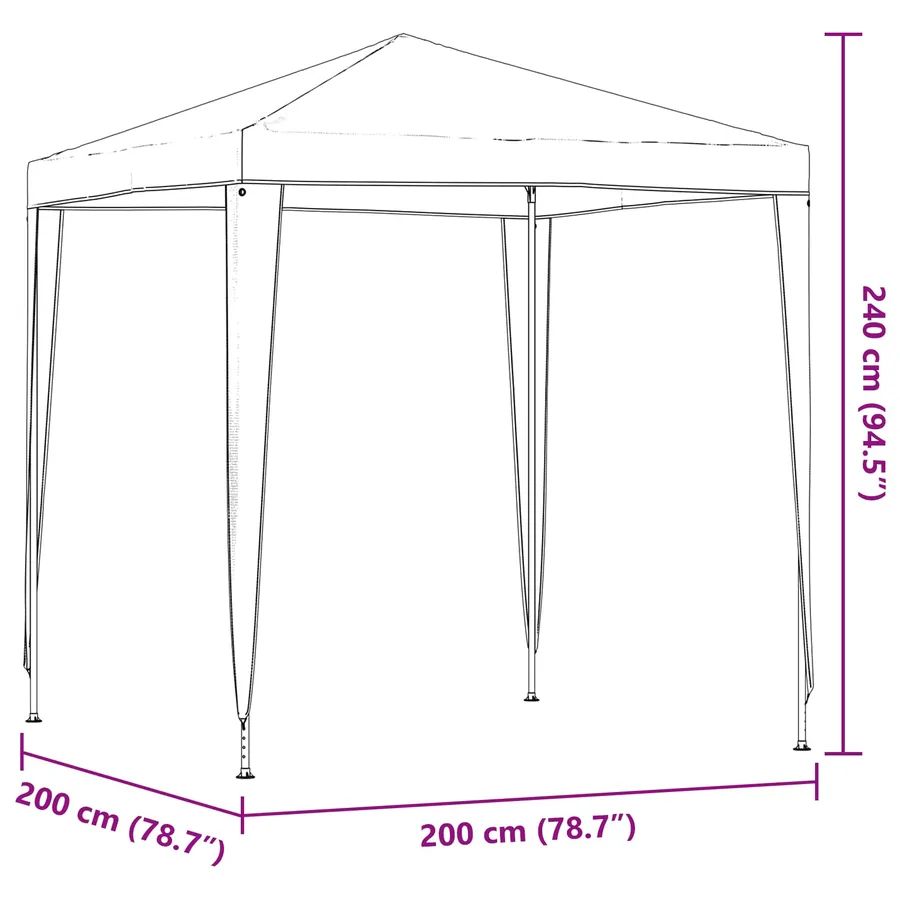 Tente de fête 200 x 200 x 240 cm Gris clair PE et acier - 9
