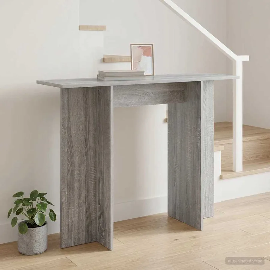 Table console Sonoma gris 100 x 30 x 75 cm Bois d'ingénierie - 4