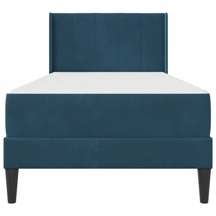 Cadre de lit avec matelas Bleu 100 x 200 cm Velours - 6