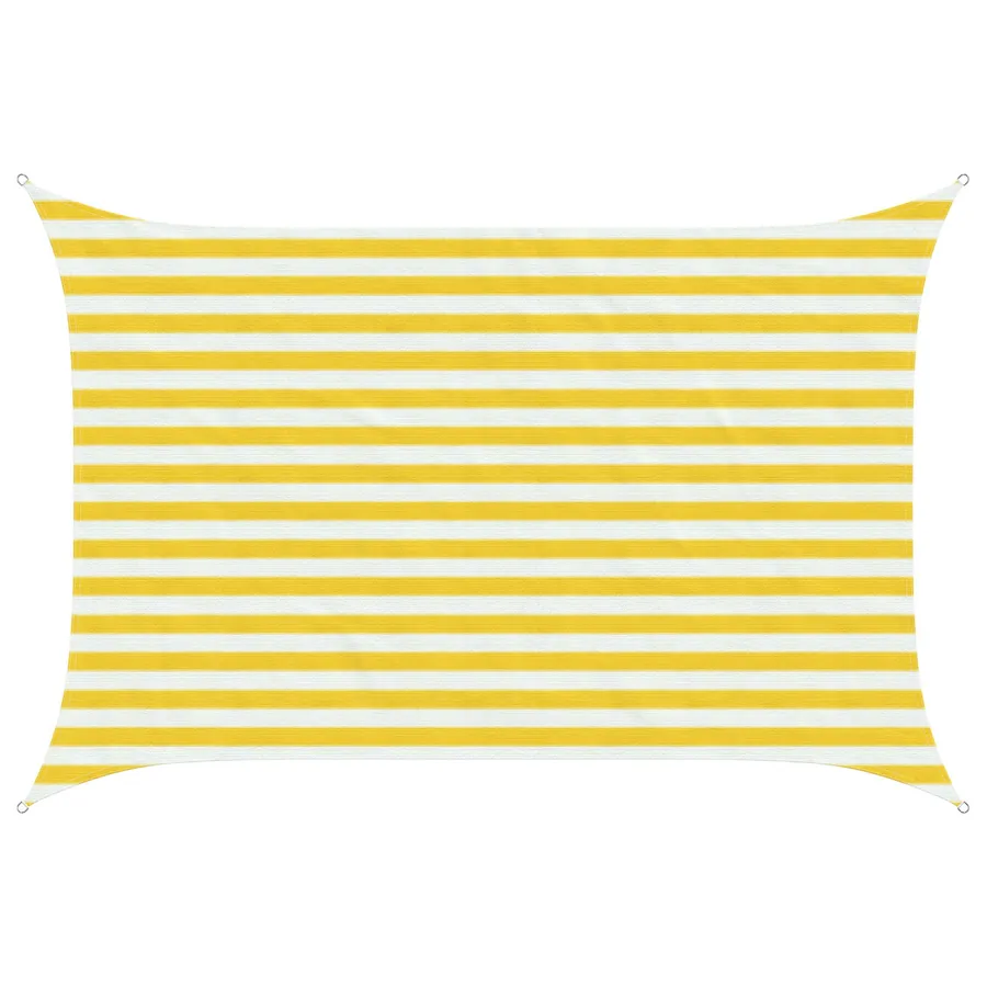 Voile d'ombre Jaune et blanc 2 x 2,5 m HDPE