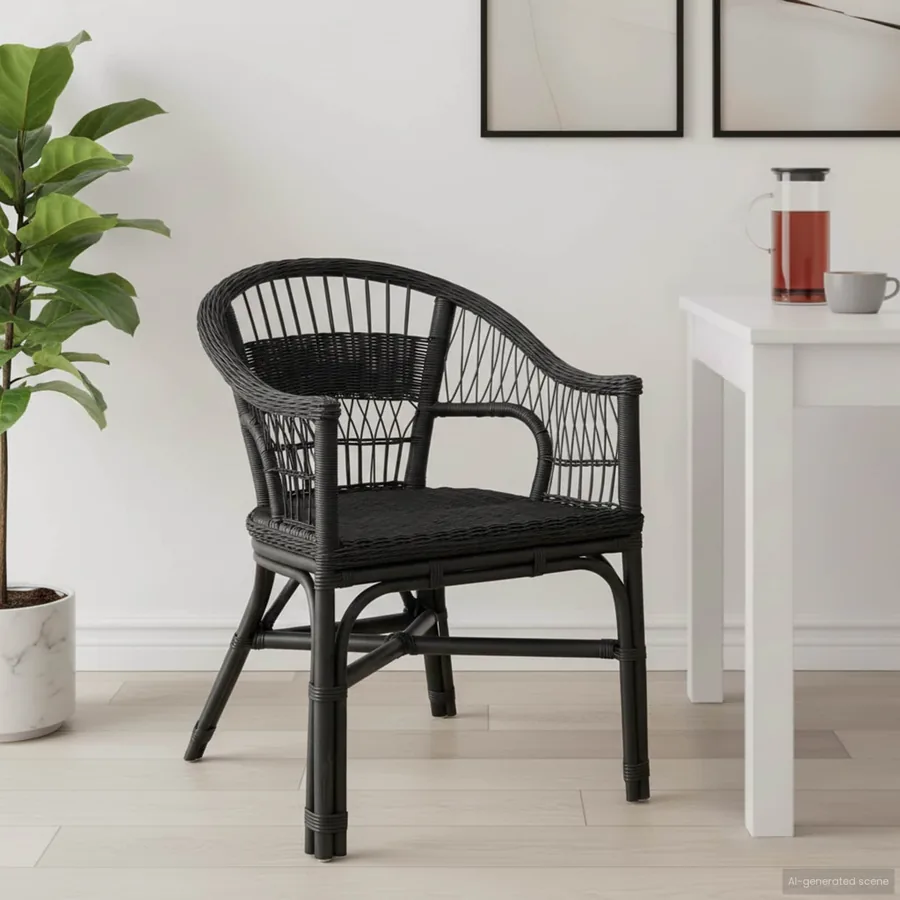 Chaise empilable Noir 60 x 60 x 81 cm Rotin