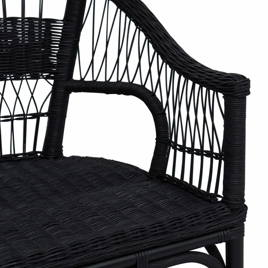 Chaise empilable Noir 60 x 60 x 81 cm Rotin - 7