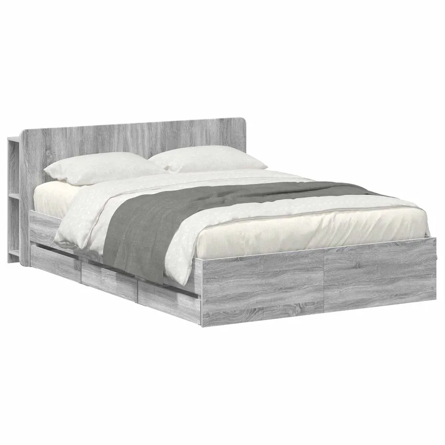 Cadre de lit avec rangement Sonoma gris 140 x 200 cm - 2