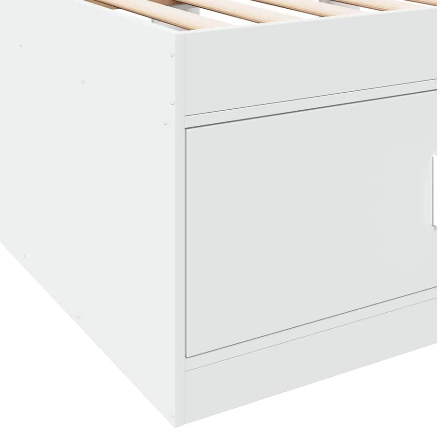 Cadre de lit avec rangement Blanc 80 x 200 cm Bois d'ingénierie - 7