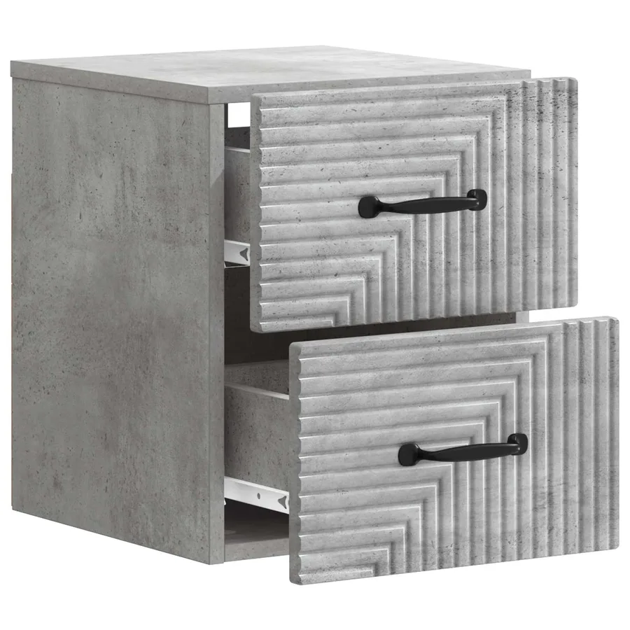 Cabinet de chevet mural 2 pcs Gris béton 34,5 x 33 x 40 cm - 6