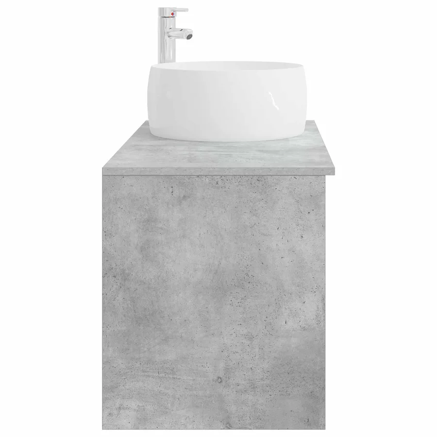 Ensemble de mobilier de salle de bain 2 pcs Gris béton - 5