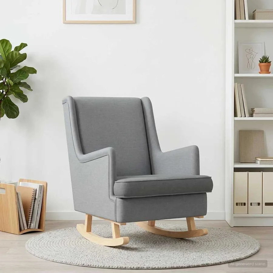 Chaise à bascule Gris clair 62 x 80 x 85 cm tissu - 3