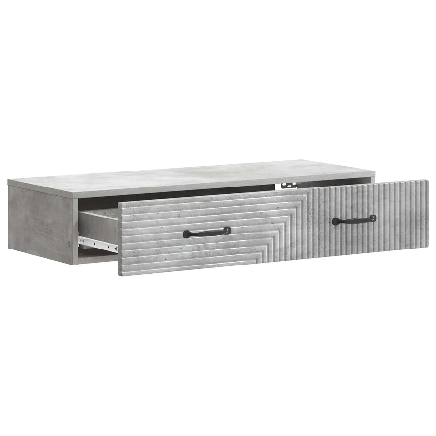 Table d'appoint murale Gris béton 87,5 x 34,5 x 17 cm - 4