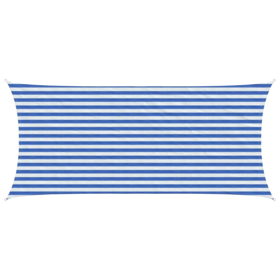 Voile d'ombre Bleu et Blanc 2 x 5 m HDPE